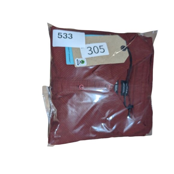 Prana Katya Short Sleeve Top Womens Medium Rhubarb Standard Button Down NWT - Picture 4 of 4